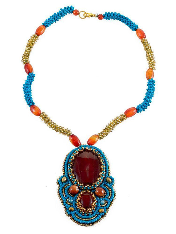 Colier de piatra si margele  Liza Panait Liza Panait Online Boutique